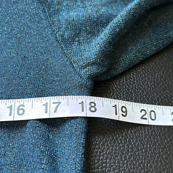 Free People Let It Shine Metallic Sparkle Balloon Sleeve Pullover Sweater Size S - Picture 13 of 14